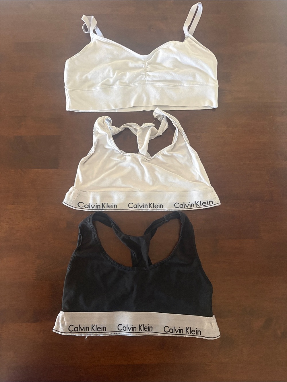 Calvin Klein White and Black Cotton Bralette + Aerie Bralette - Size Small